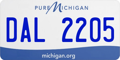 MI license plate DAL2205