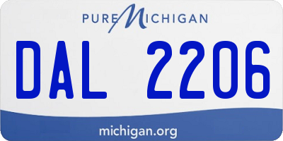 MI license plate DAL2206