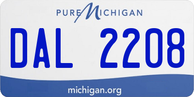 MI license plate DAL2208