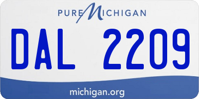 MI license plate DAL2209