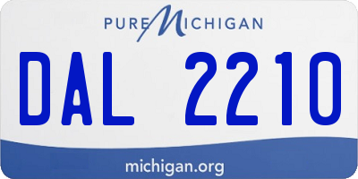 MI license plate DAL2210