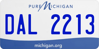 MI license plate DAL2213