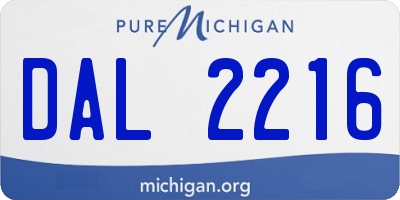 MI license plate DAL2216