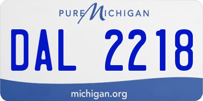 MI license plate DAL2218