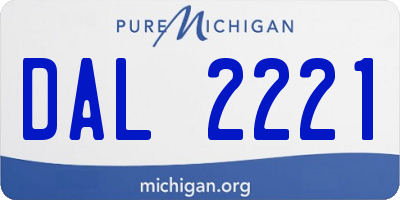 MI license plate DAL2221