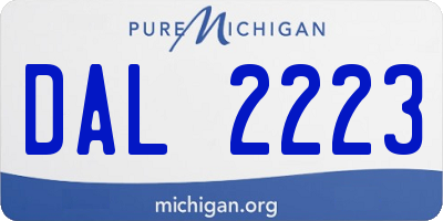 MI license plate DAL2223