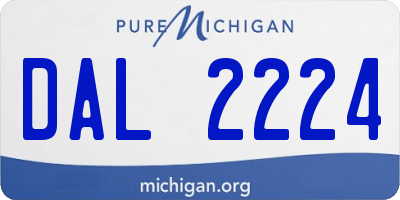 MI license plate DAL2224