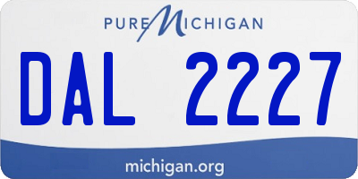 MI license plate DAL2227