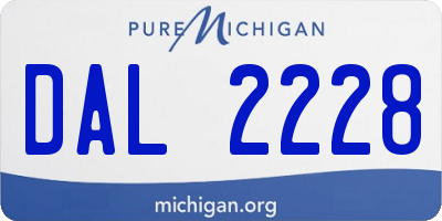 MI license plate DAL2228