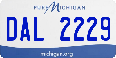 MI license plate DAL2229