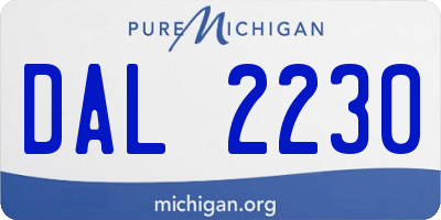 MI license plate DAL2230