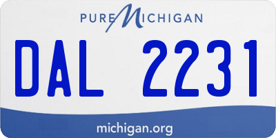 MI license plate DAL2231