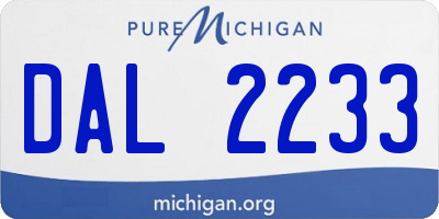 MI license plate DAL2233