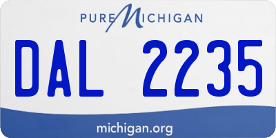 MI license plate DAL2235