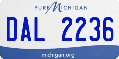 MI license plate DAL2236