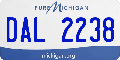 MI license plate DAL2238