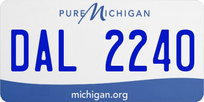 MI license plate DAL2240