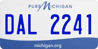 MI license plate DAL2241