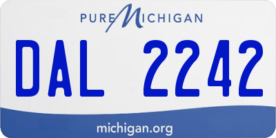 MI license plate DAL2242