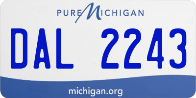 MI license plate DAL2243