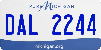MI license plate DAL2244
