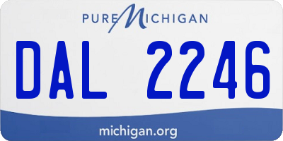 MI license plate DAL2246