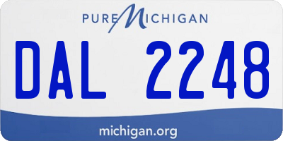 MI license plate DAL2248