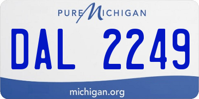 MI license plate DAL2249