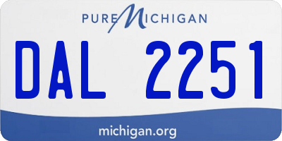 MI license plate DAL2251