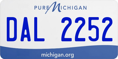 MI license plate DAL2252