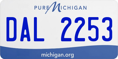MI license plate DAL2253