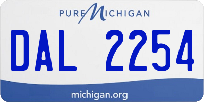 MI license plate DAL2254