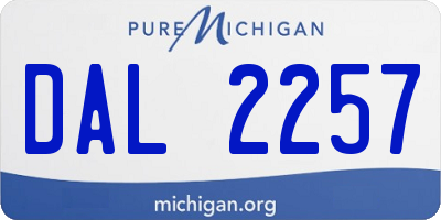 MI license plate DAL2257