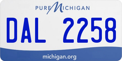 MI license plate DAL2258