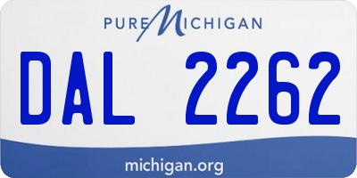 MI license plate DAL2262