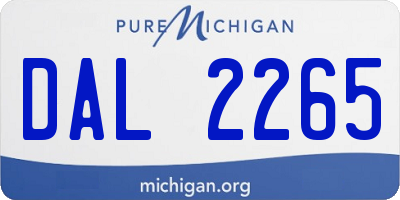 MI license plate DAL2265