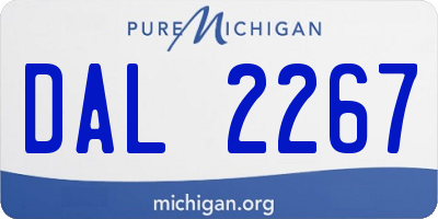 MI license plate DAL2267