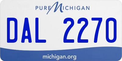MI license plate DAL2270