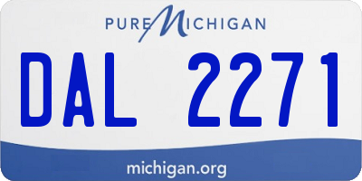 MI license plate DAL2271