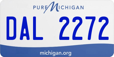 MI license plate DAL2272