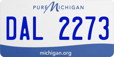 MI license plate DAL2273