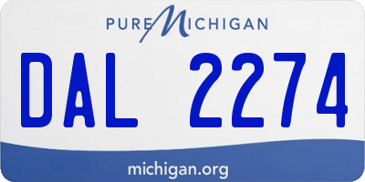 MI license plate DAL2274