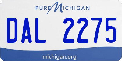 MI license plate DAL2275