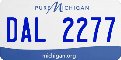 MI license plate DAL2277