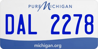 MI license plate DAL2278