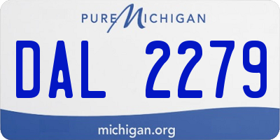 MI license plate DAL2279