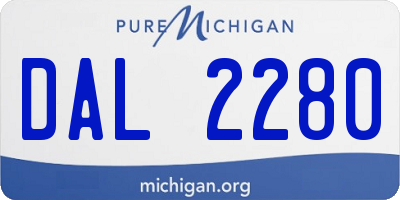 MI license plate DAL2280