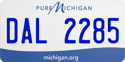 MI license plate DAL2285