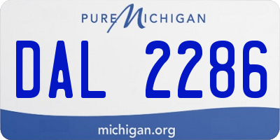 MI license plate DAL2286