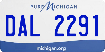MI license plate DAL2291